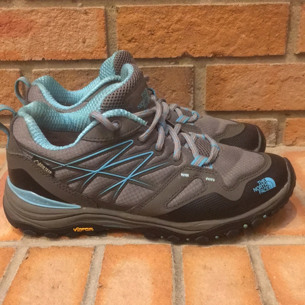The North Face Hedgehog GoreTex Waterproof Vibram Sole Hiking Shoe Gray/Blue 6.5